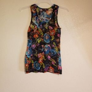 Almost Famous sheer multicolor tank